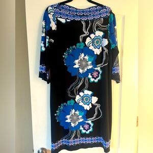 Mercer & Madison Multi Color Vibrant Floral Polyester Spandex Dress Women’s 14